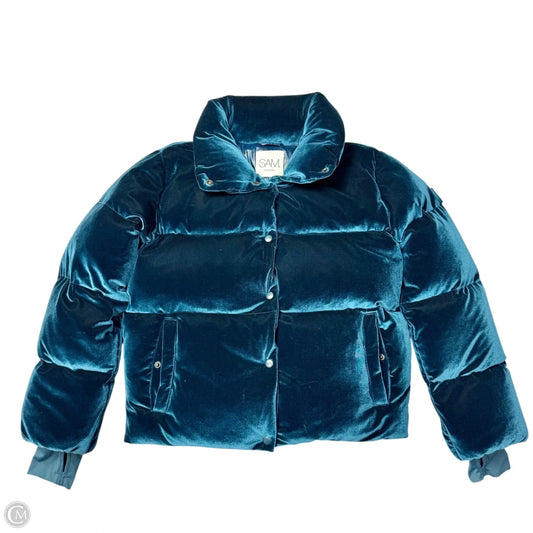 Coat Puffer & Quilted By Sam. In Teal, Size: M