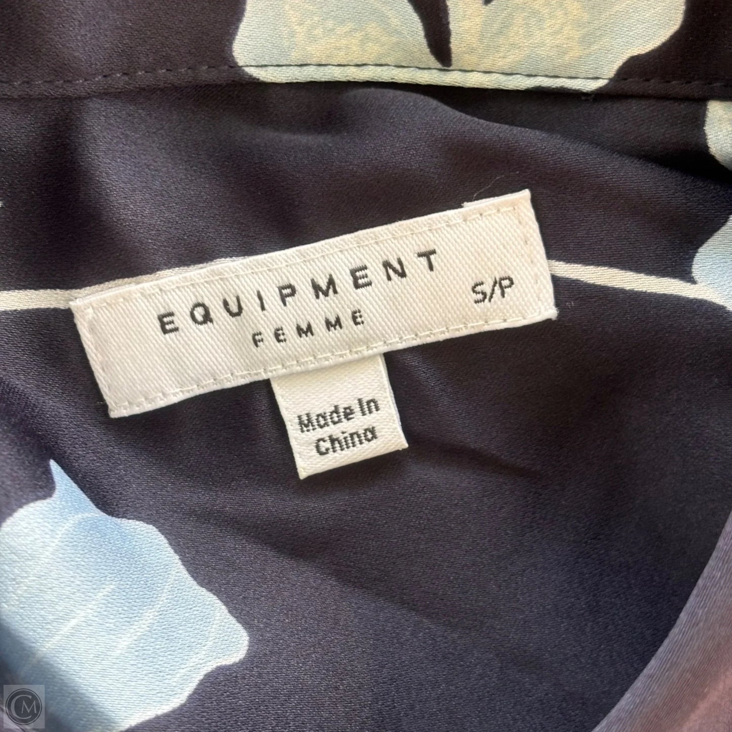 Blouse Long Sleeve By Equipment In Floral Print, Size: S