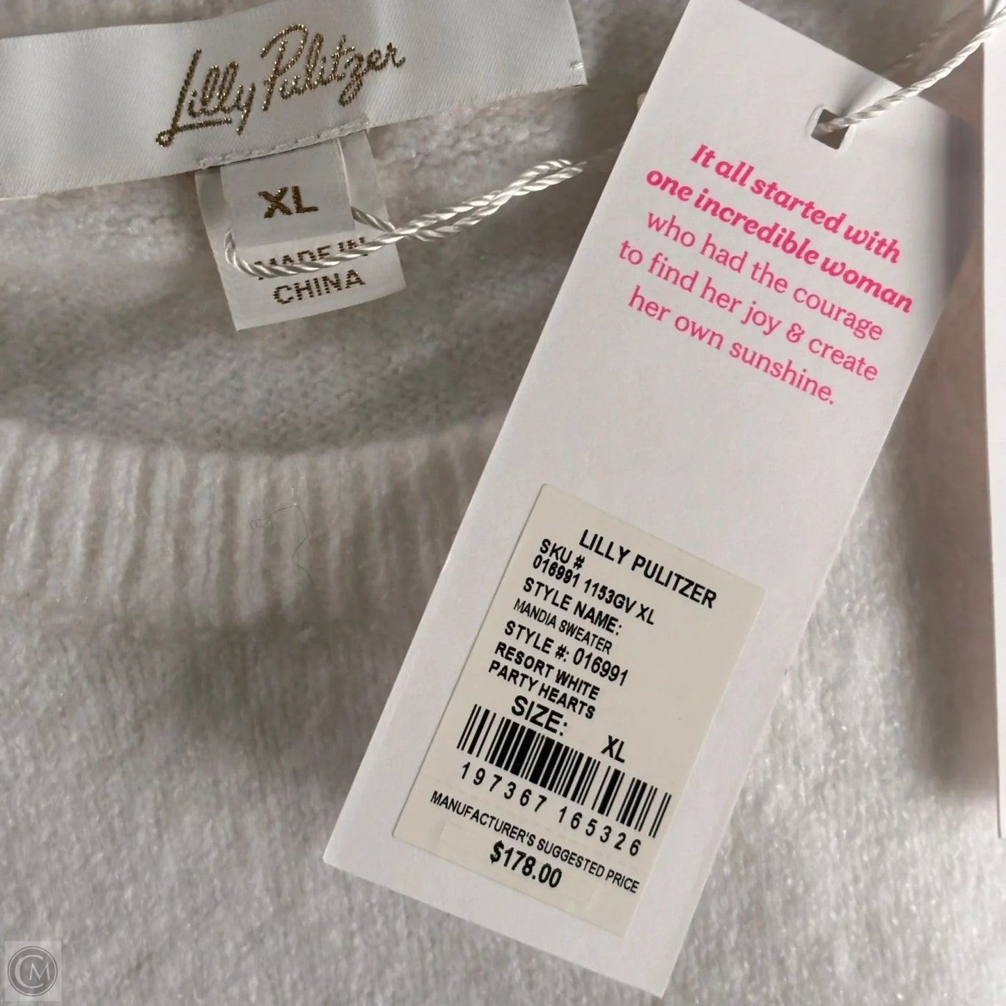 Sweater Designer By Lilly Pulitzer In White, Size: Xl