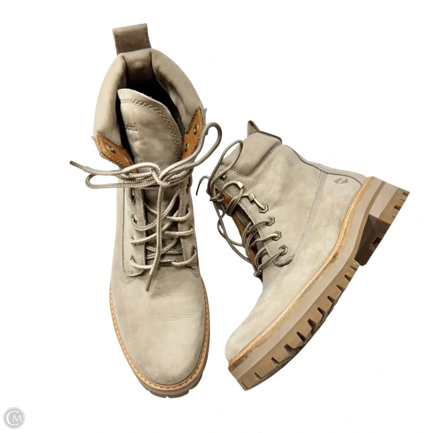Boots Leather By Timberland In Taupe, Size: 9.5