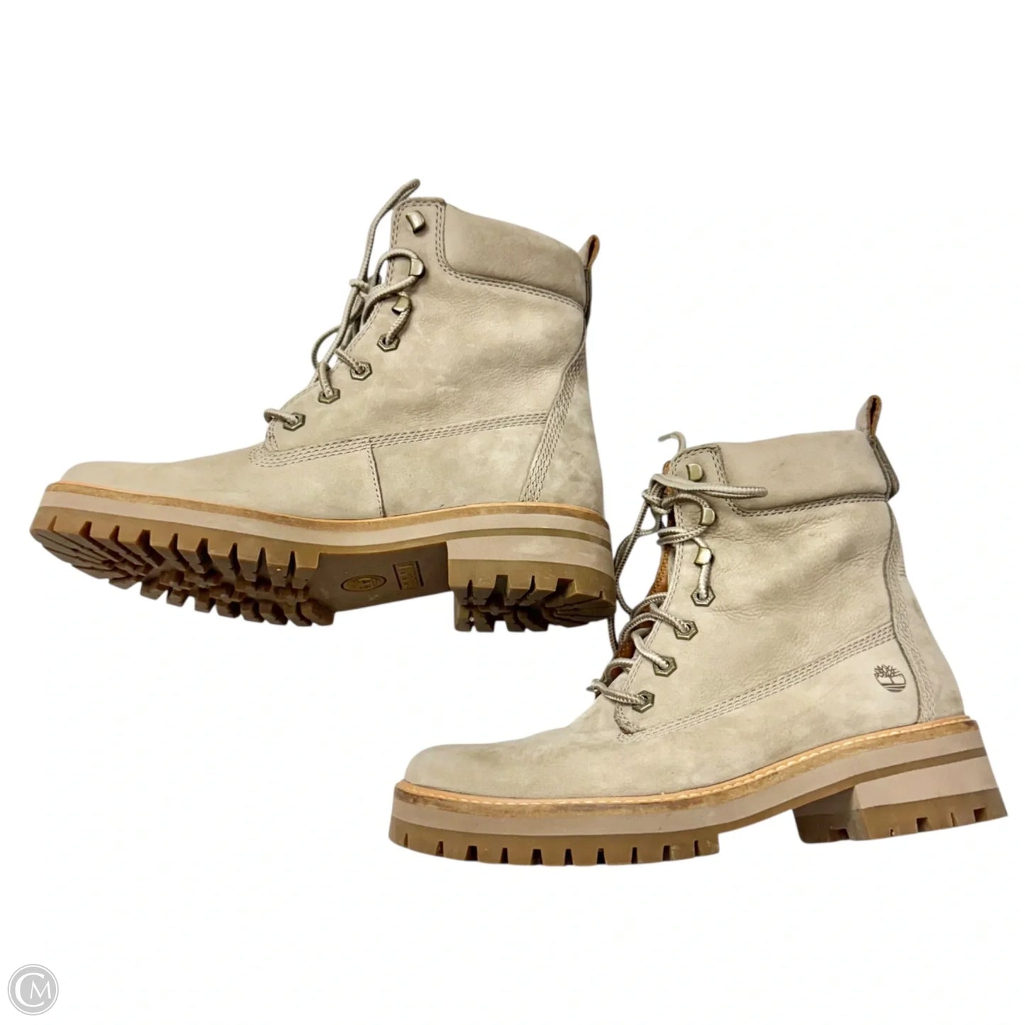 Boots Leather By Timberland In Taupe, Size: 9.5