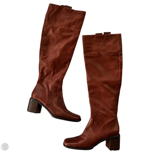 Boots Leather By Franco Sarto In Brown, Size: 8