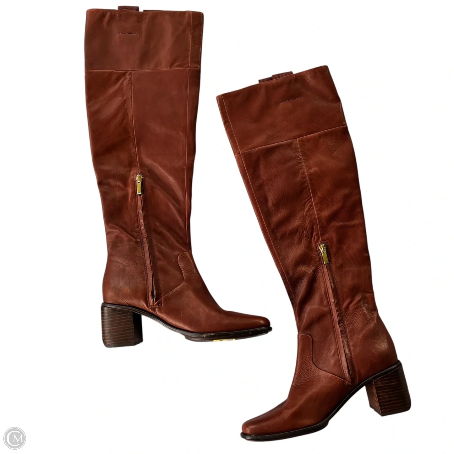 Boots Leather By Franco Sarto In Brown, Size: 8