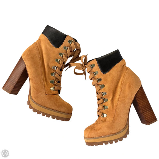 Boots Ankle Heels By Steve Madden In Brown, Size: 8