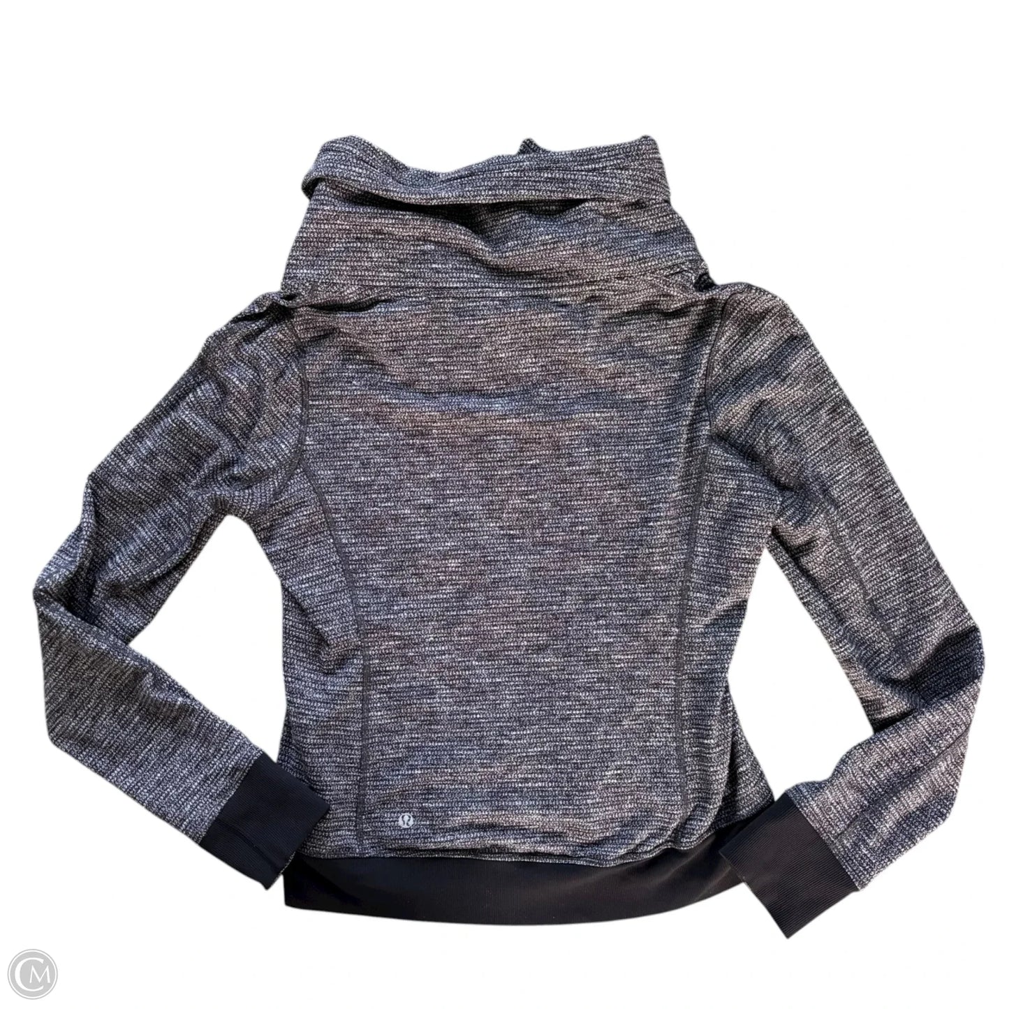 Athletic Jacket By Lululemon In Black & Grey, Size: L