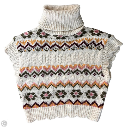 Sweater Short Sleeve By Zara In Cream, Size: S