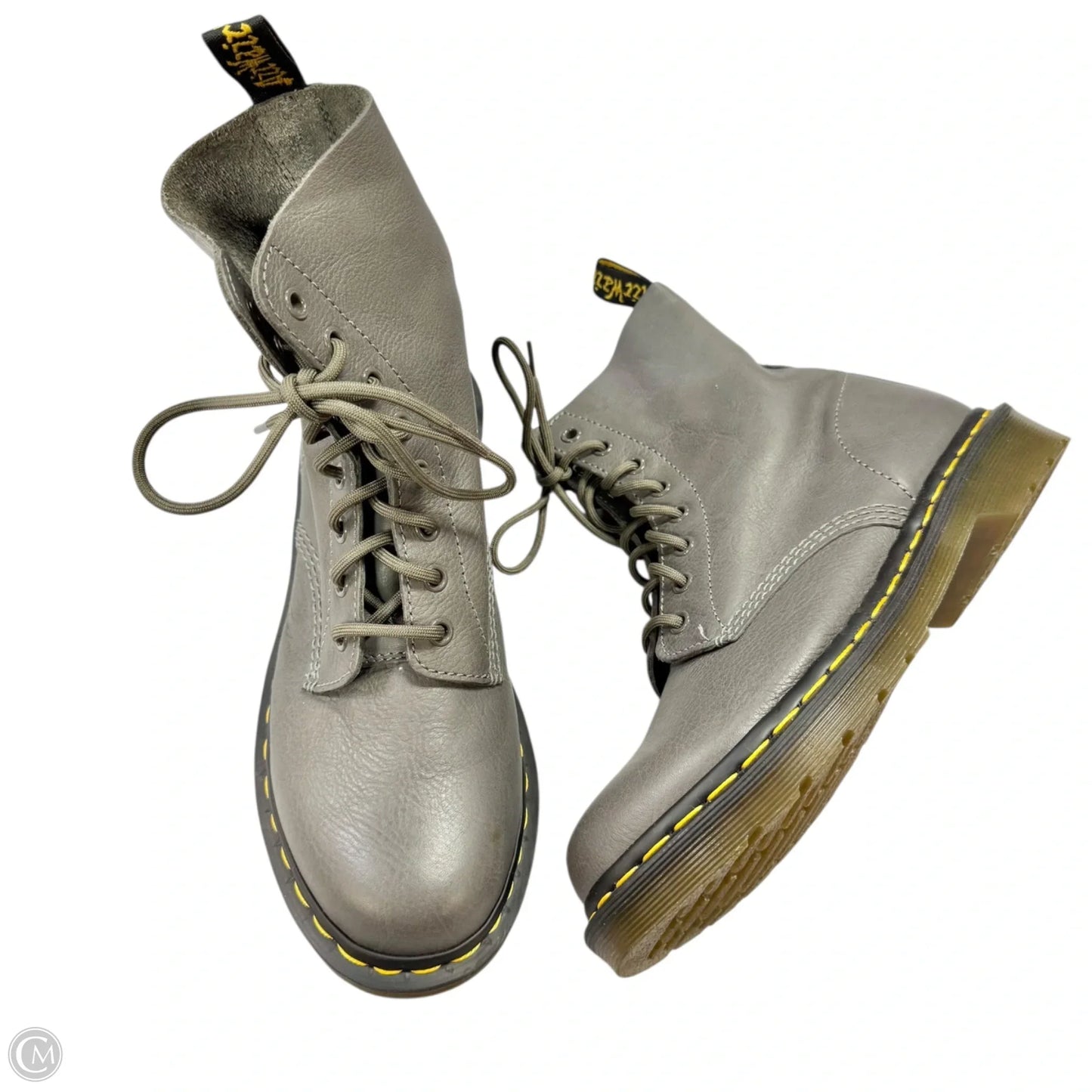 Boots Leather By Dr Martens In Grey, Size: 9