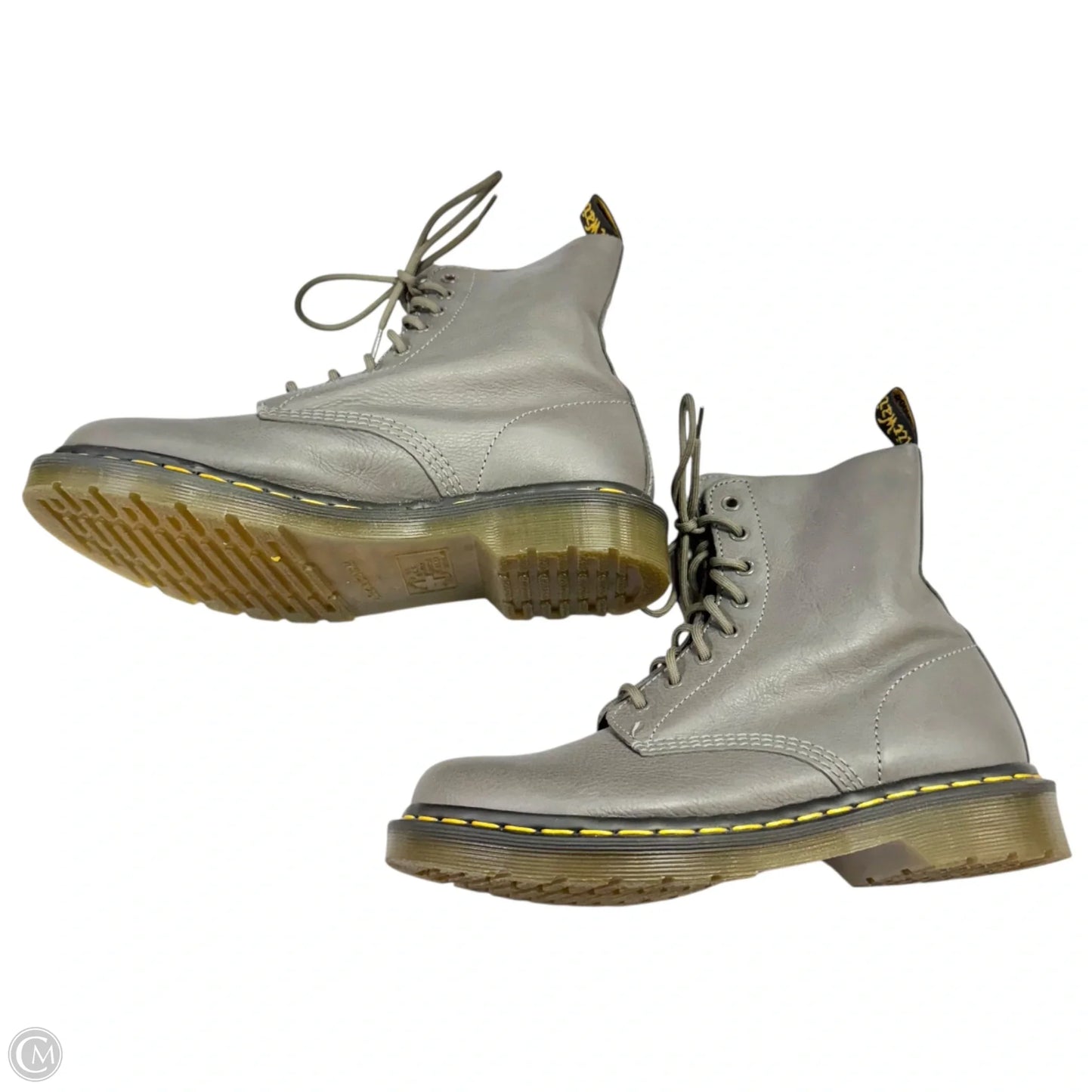 Boots Leather By Dr Martens In Grey, Size: 9