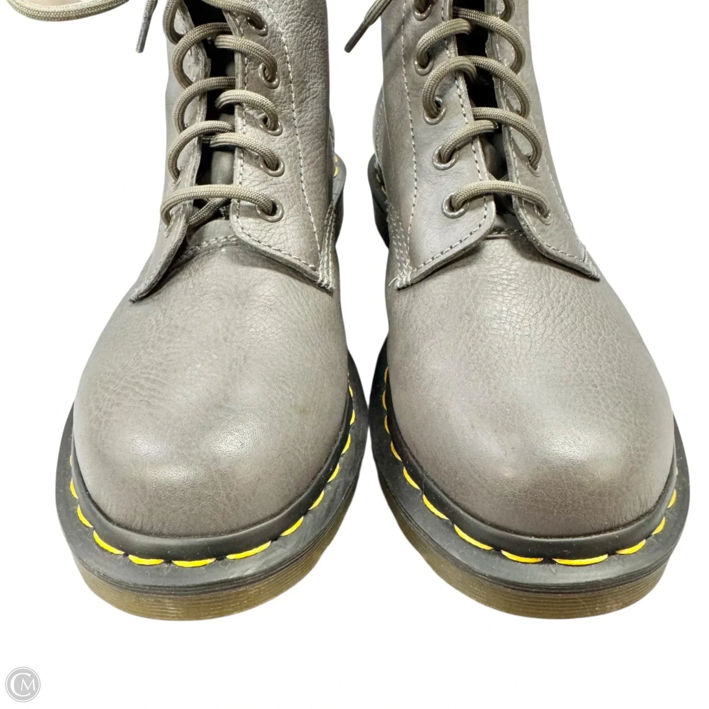Boots Leather By Dr Martens In Grey, Size: 9