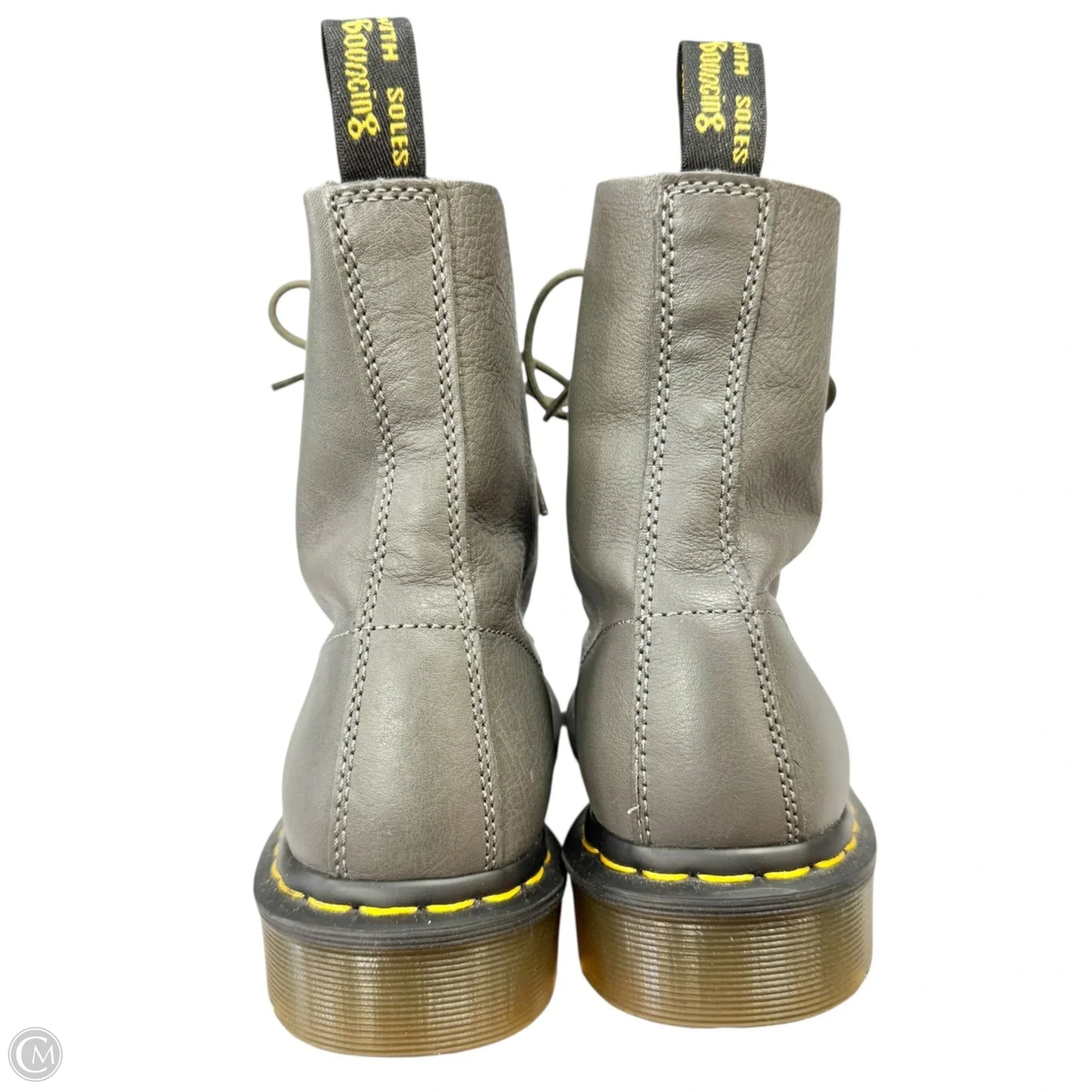 Boots Leather By Dr Martens In Grey, Size: 9