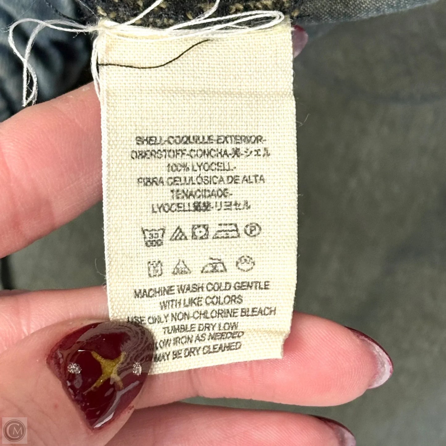 Jacket Shirt By Free People In Blue Denim, Size: M