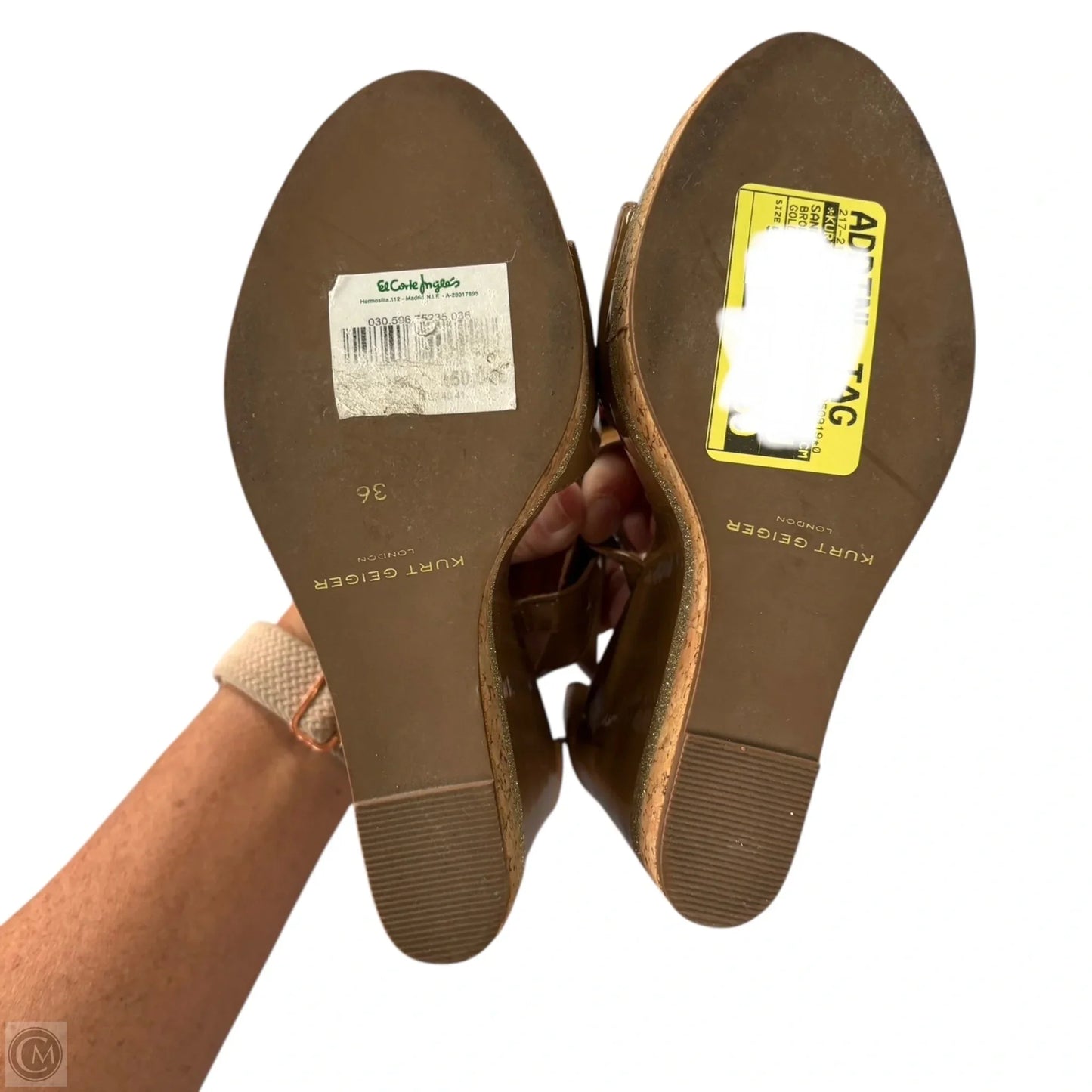 Sandals Heels Wedge By Kurt Geiger London In Brown, Size: 5.5