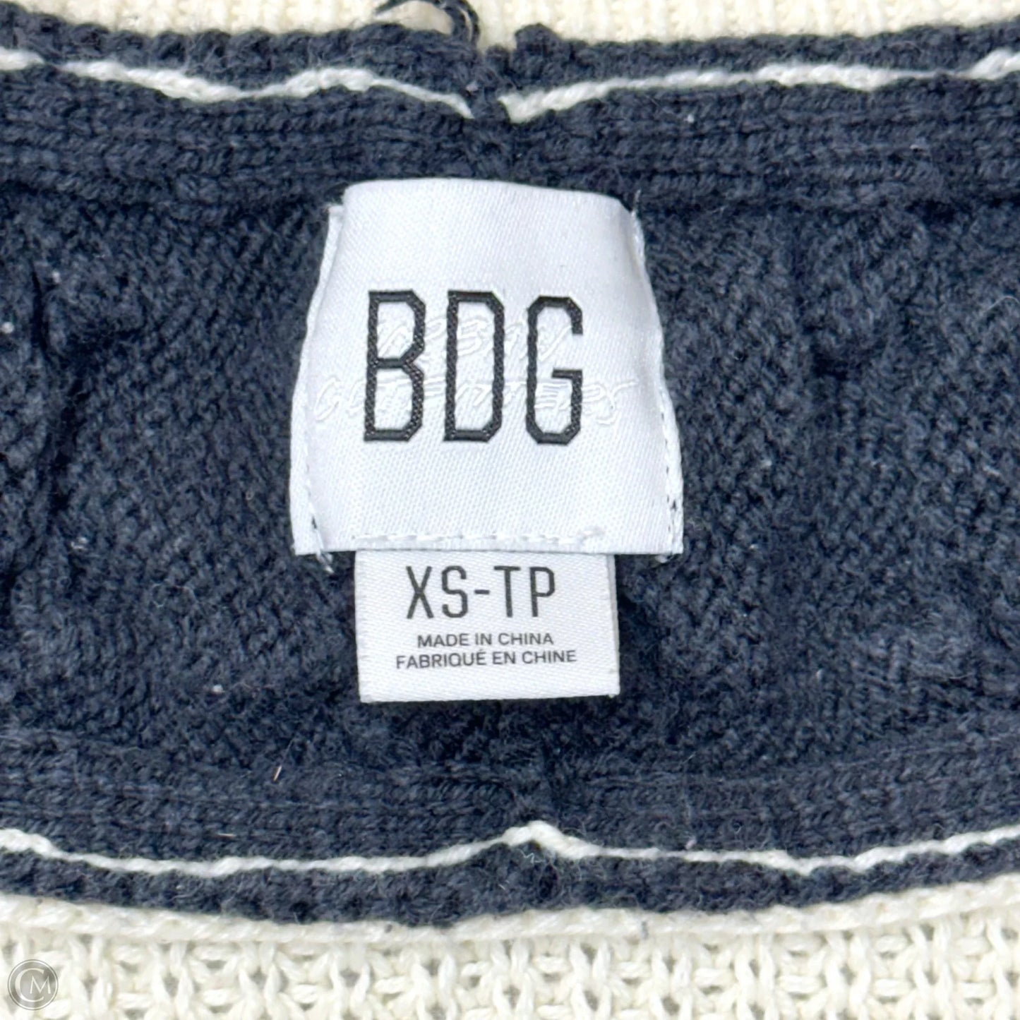 Vest Sweater By Bdg In Cream & Grey, Size: Xs