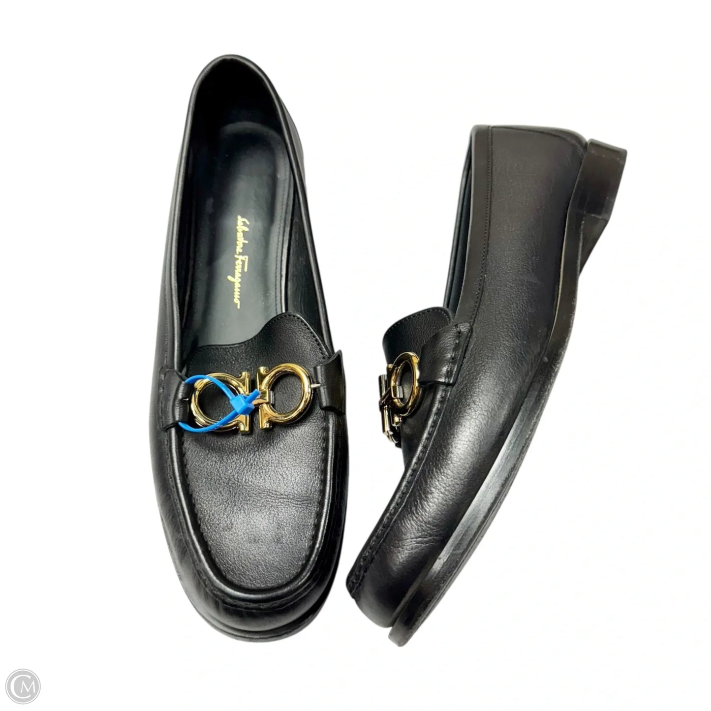 Shoes Luxury Designer By Ferragamo In Black, Size: 9