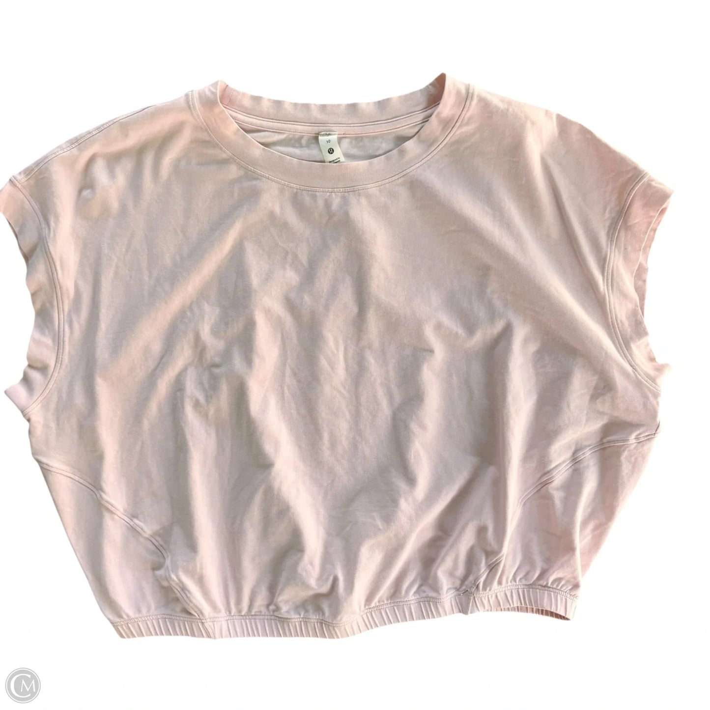 Athletic Top Short Sleeve By Lululemon In Pink, Size: M