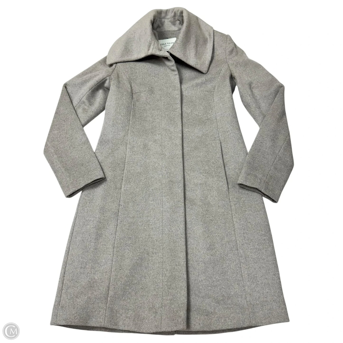 Coat Wool By Cole-haan In Grey, Size: S