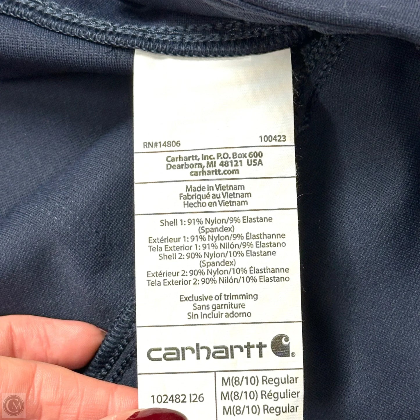 Athletic Leggings By Carhartt In Navy, Size: M