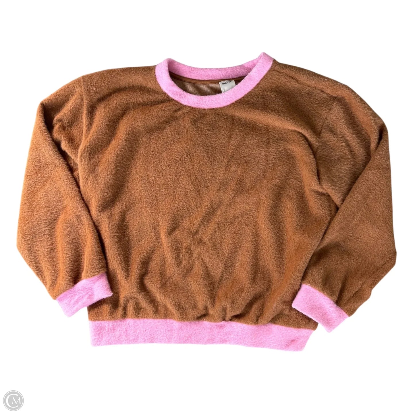 Sweater By Maeve In Brown & Pink, Size: L