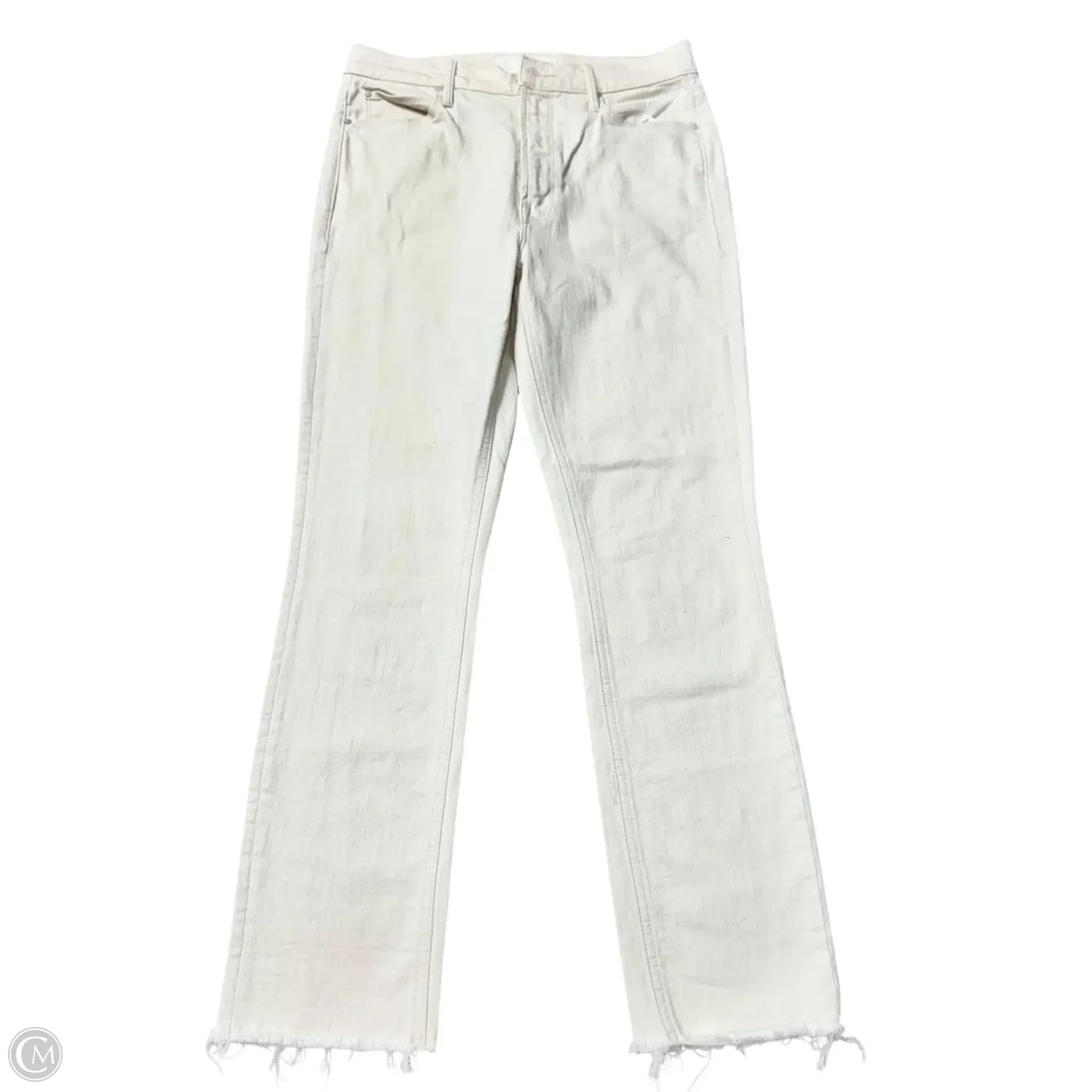 Jeans Straight By Mother In Cream Denim, Size: 6