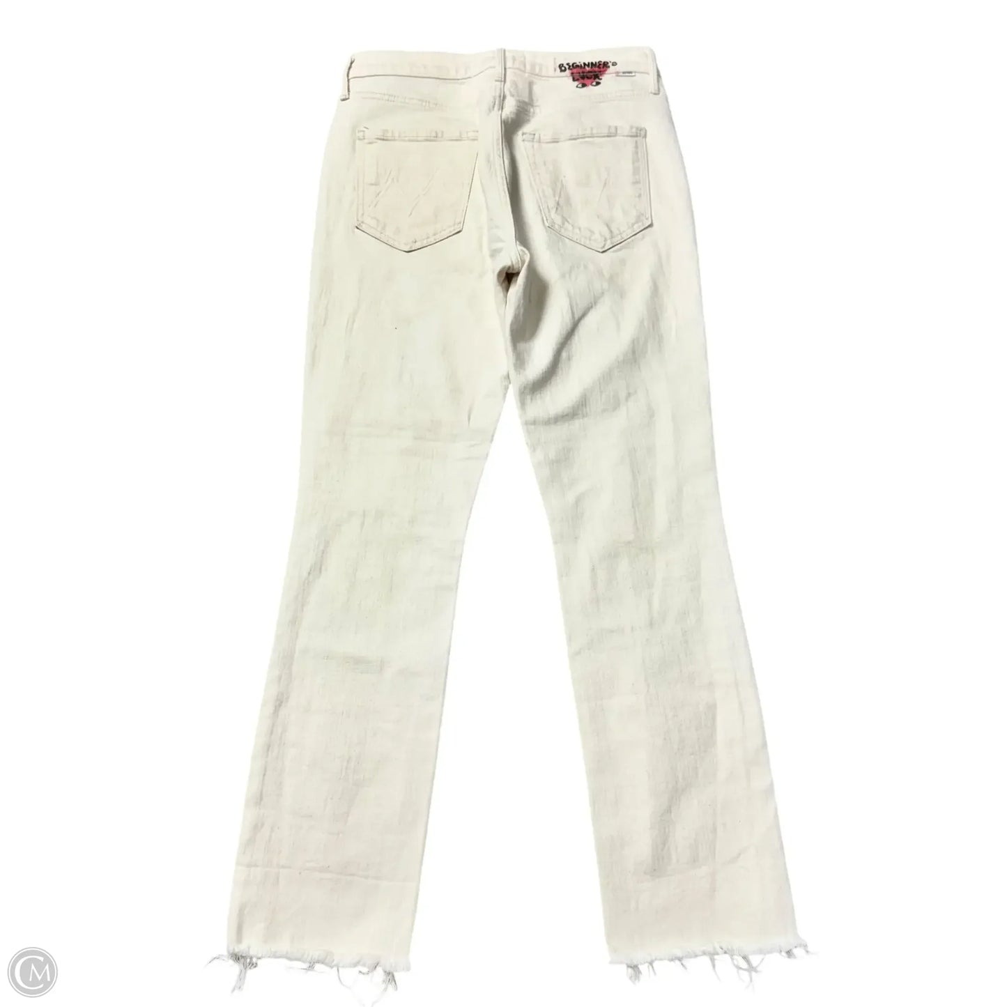 Jeans Straight By Mother In Cream Denim, Size: 6