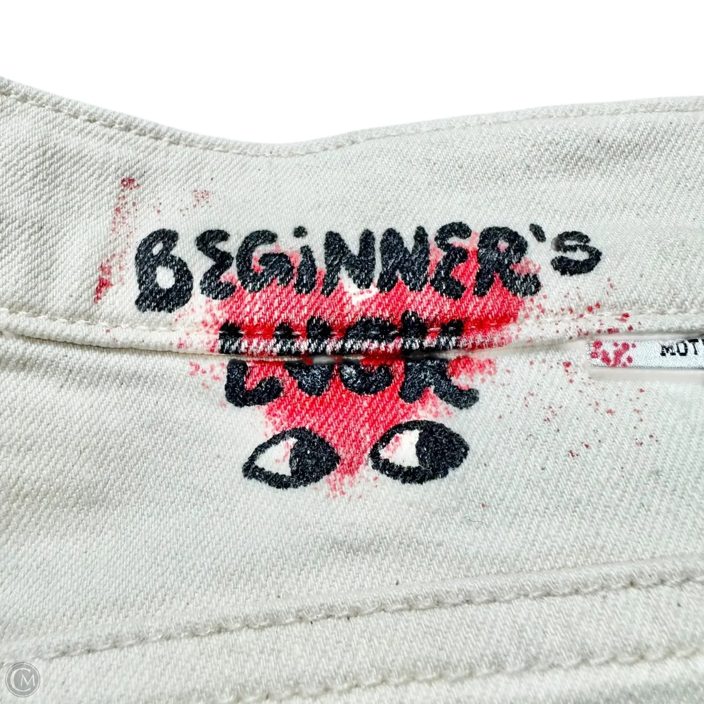 Jeans Straight By Mother In Cream Denim, Size: 6