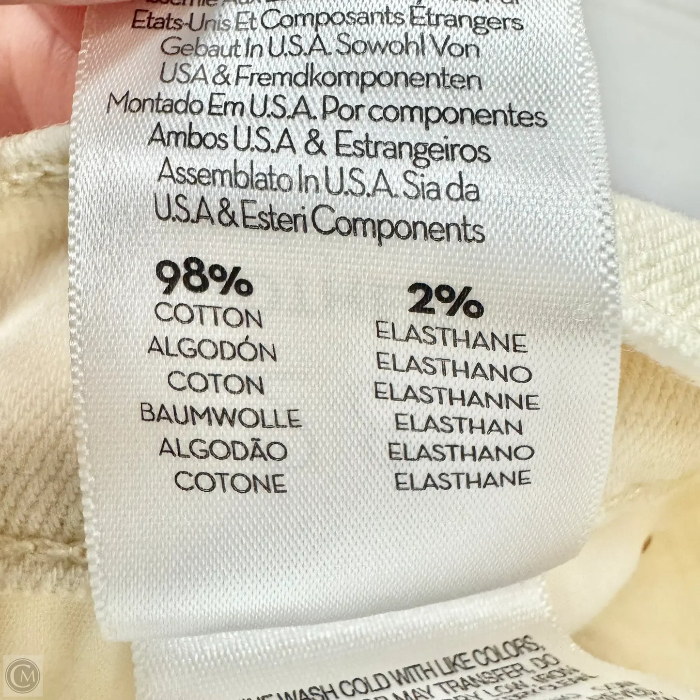 Jeans Straight By Mother In Cream Denim, Size: 6