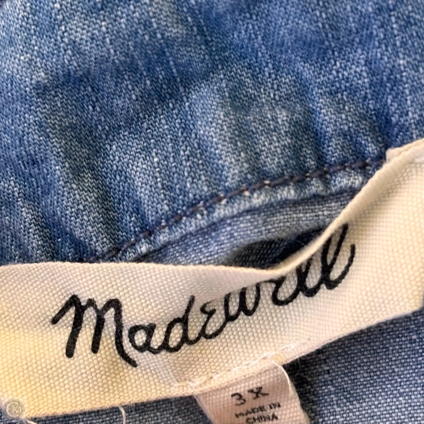 Top Long Sleeve By Madewell In Blue Denim, Size: 3x