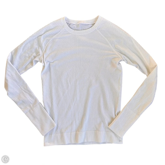 Athletic Top Long Sleeve Crewneck By Lululemon In White, Size: M