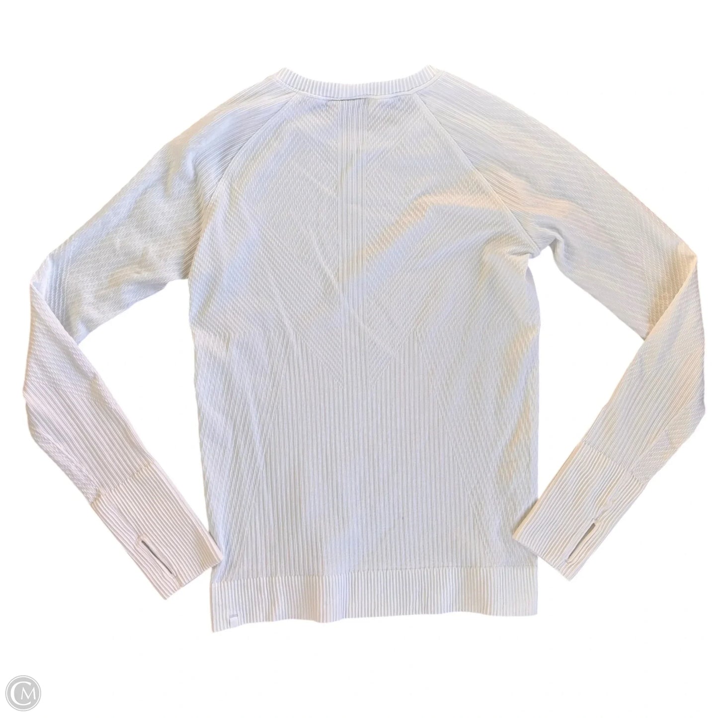 Athletic Top Long Sleeve Crewneck By Lululemon In White, Size: M