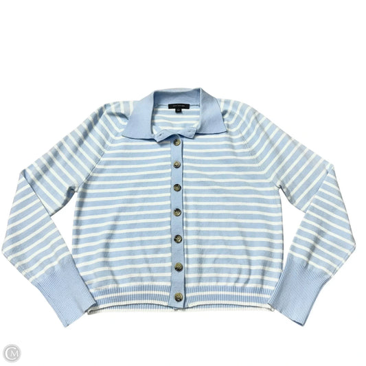 Cardigan By Ann Taylor In Striped Pattern, Size: L