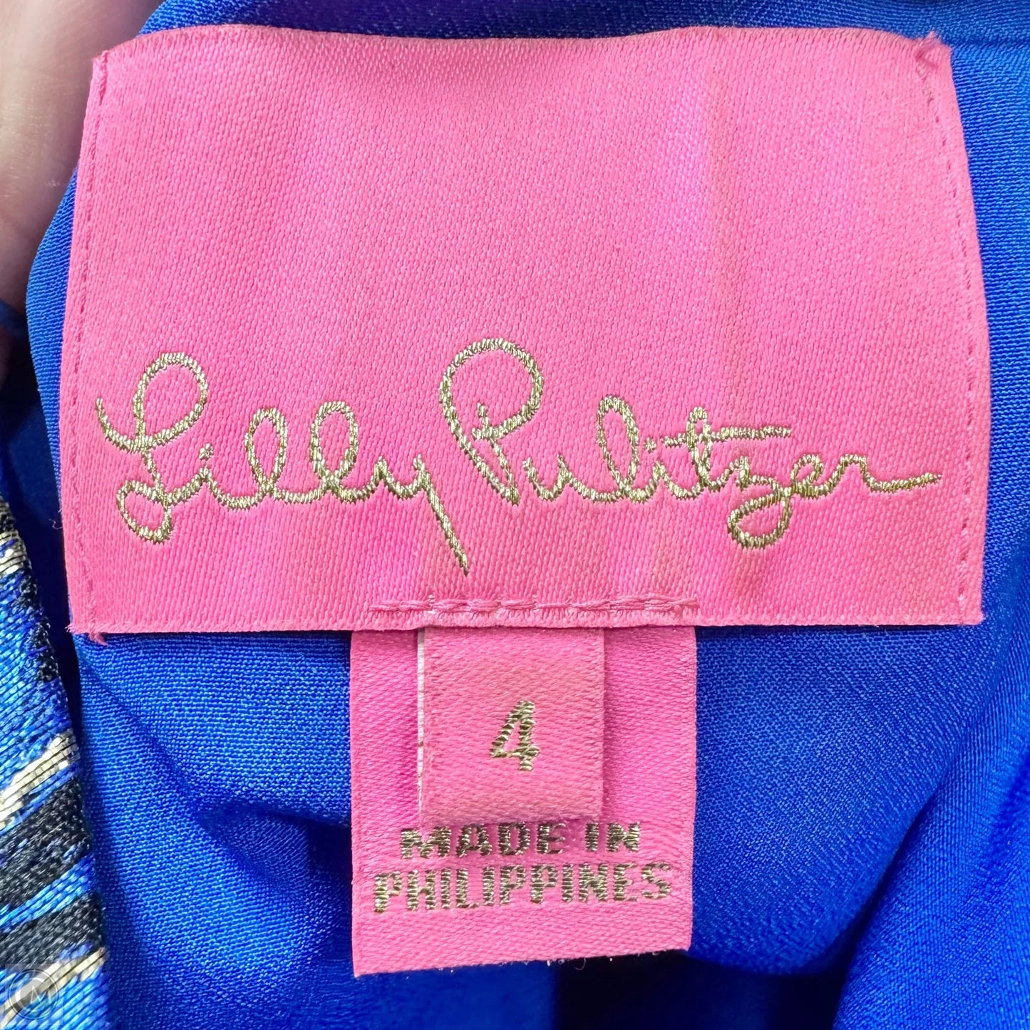 Dress Designer By Lilly Pulitzer In Black & Blue, Size: S