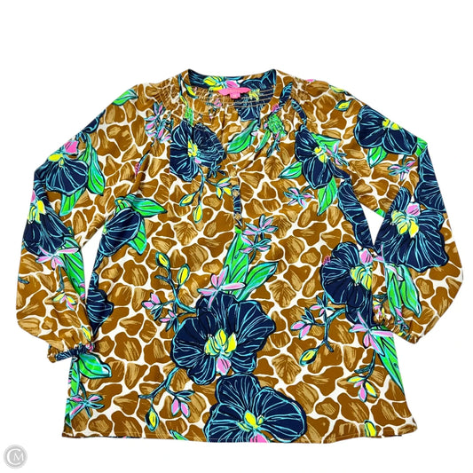 Top Long Sleeve Designer By Lilly Pulitzer In Floral Print, Size: Xs