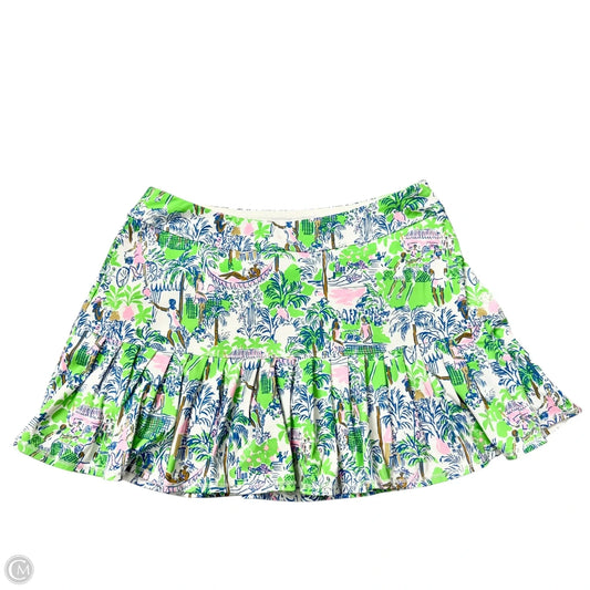 Skort Designer By Lilly Pulitzer In Green & Pink, Size: M