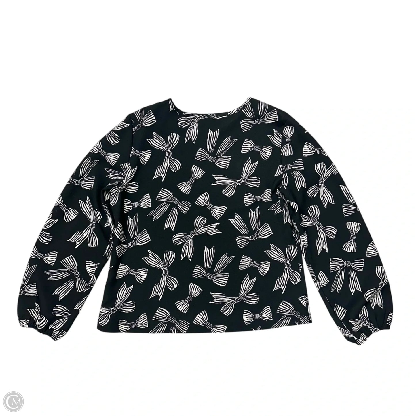 Top Long Sleeve By Loft In Black & White, Size: M