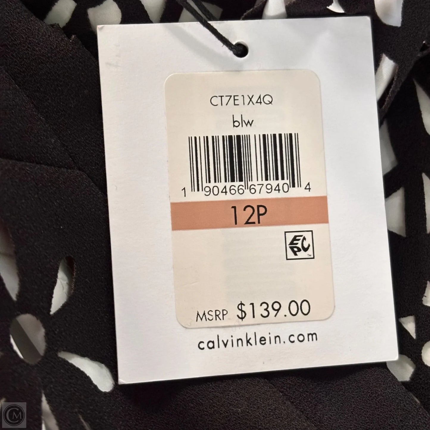 Dress Casual Midi By Calvin Klein In Black & White, Size: Lp