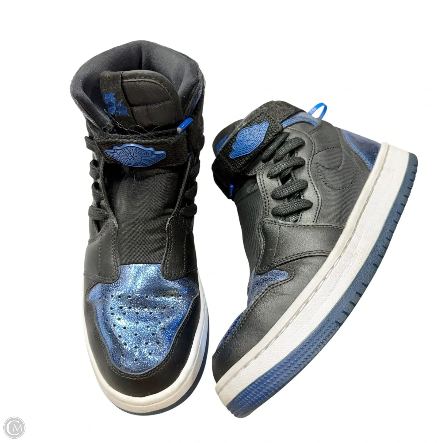 Shoes Luxury Designer By Jordan In Black & Blue, Size: 7