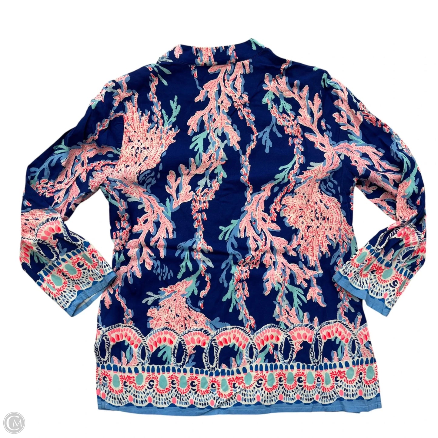 Top Long Sleeve Designer By Lilly Pulitzer In Blue & Pink, Size: Xs