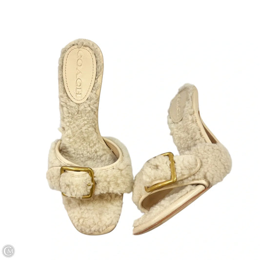 Sandals Designer By Coach In Beige, Size: 7.5