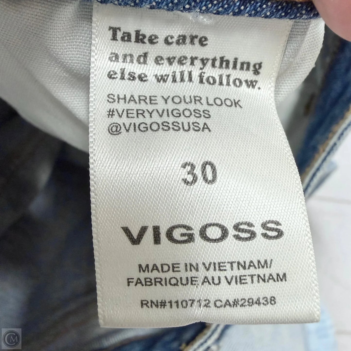 Jeans Straight By Vigoss In Blue Denim, Size: 10