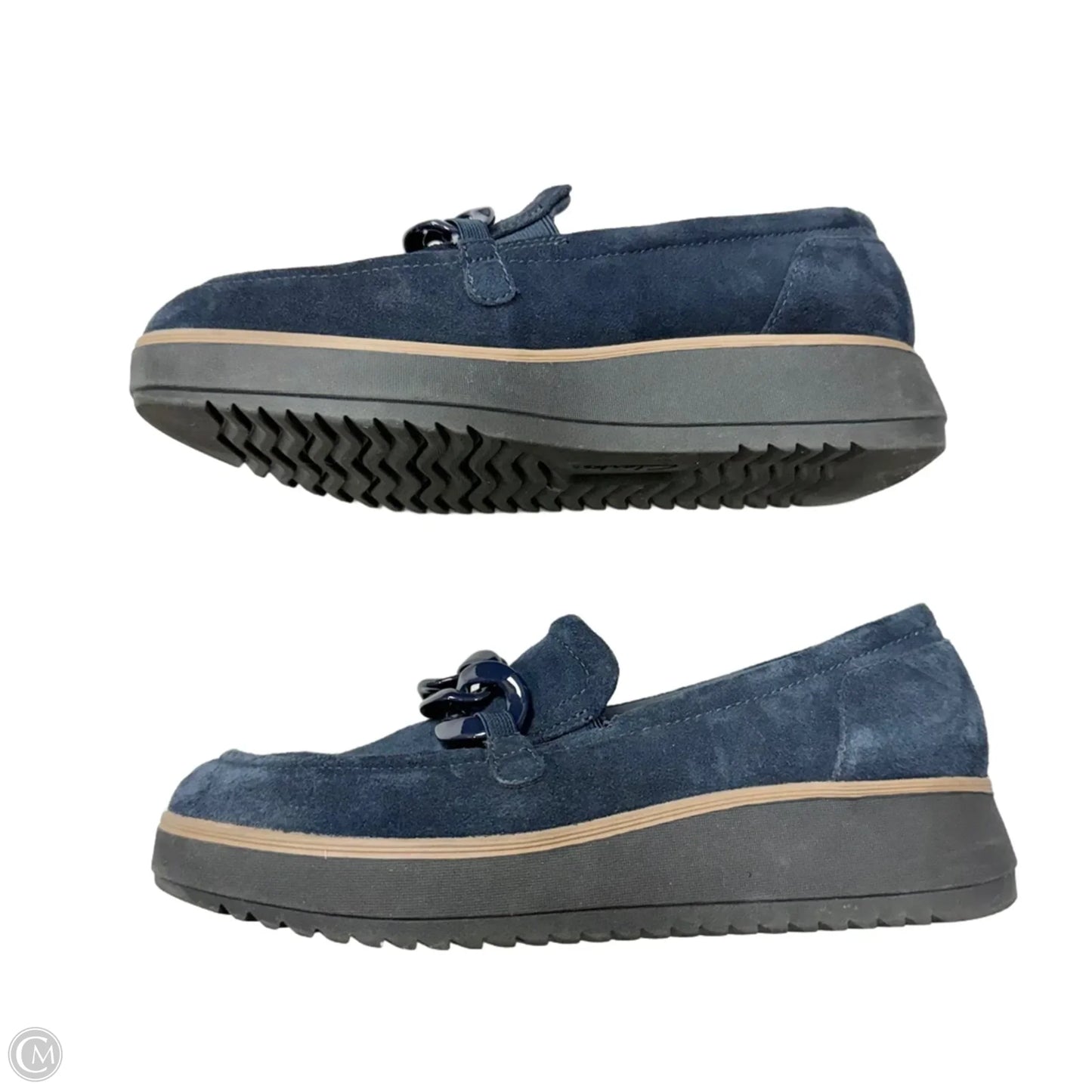 Shoes Flats By Clarks In Navy, Size: 10