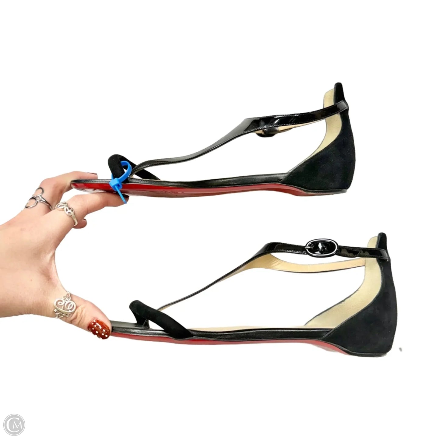 Sandals Luxury Designer By Christian Louboutin In Black, Size: 8