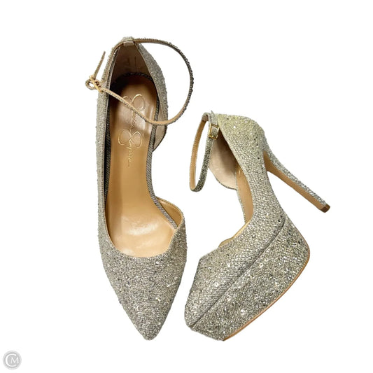 Shoes Heels Platform By Jessica Simpson In Silver, Size: 10