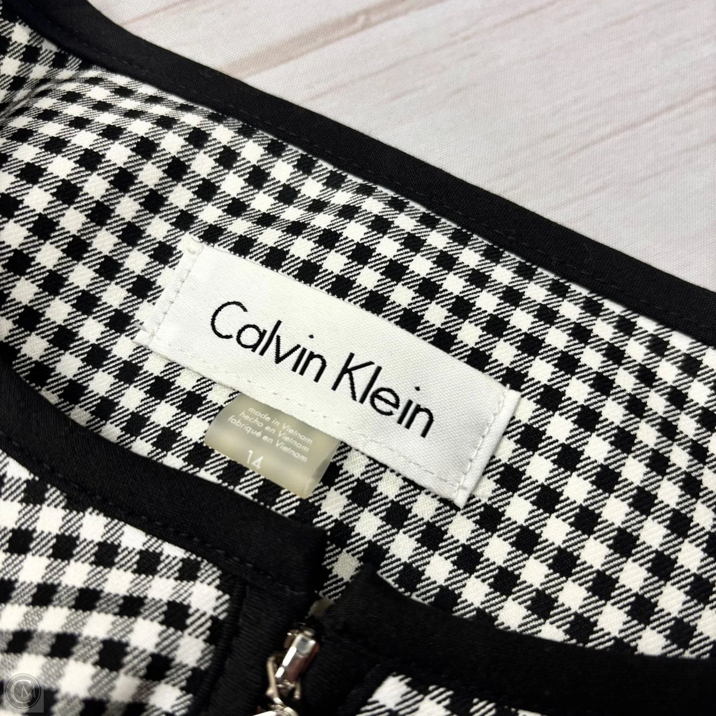 Jacket Other By Calvin Klein In Checkered Pattern, Size: L