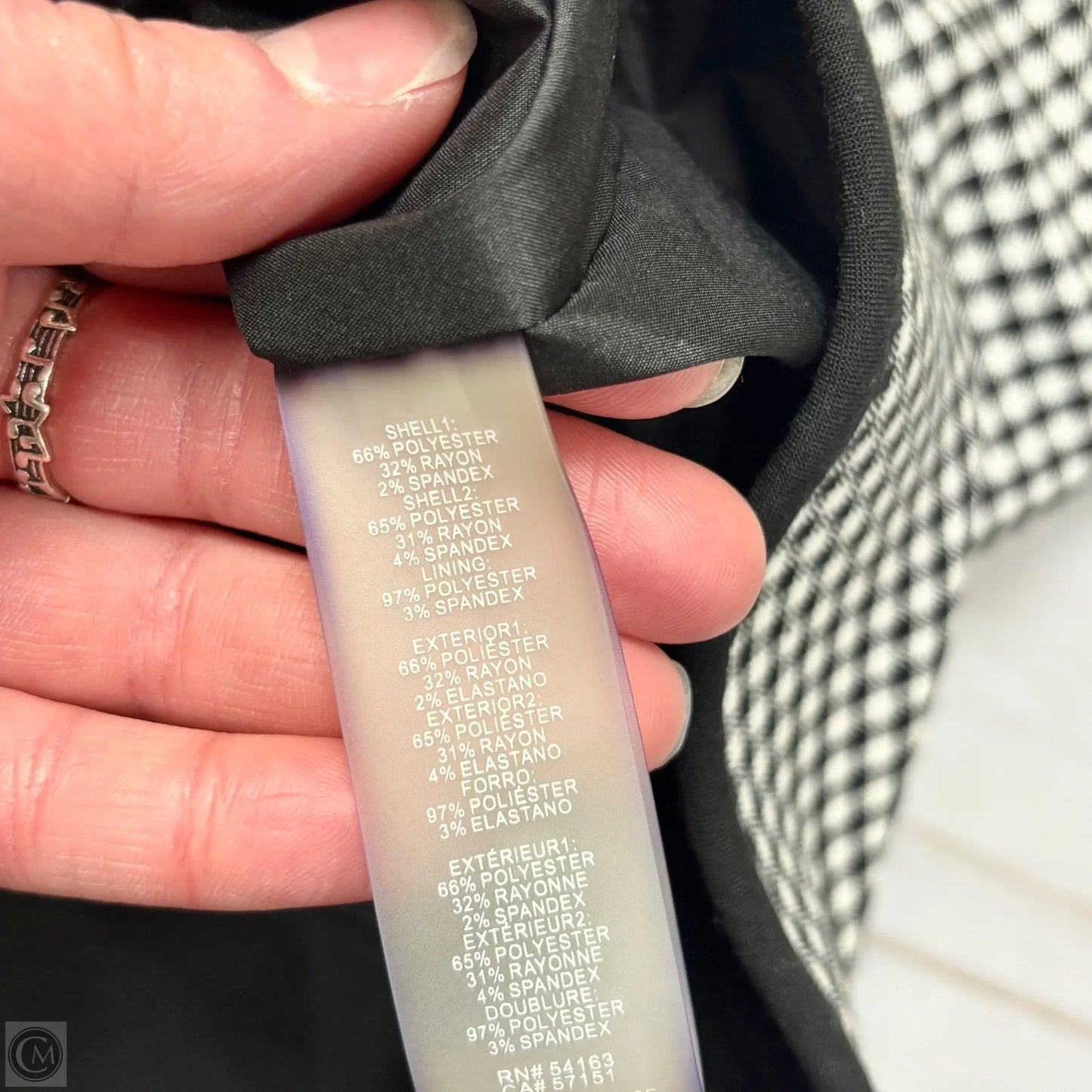 Jacket Other By Calvin Klein In Checkered Pattern, Size: L