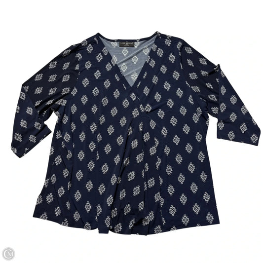 Top 3/4 Sleeve By Lane Bryant In Navy, Size: 3x