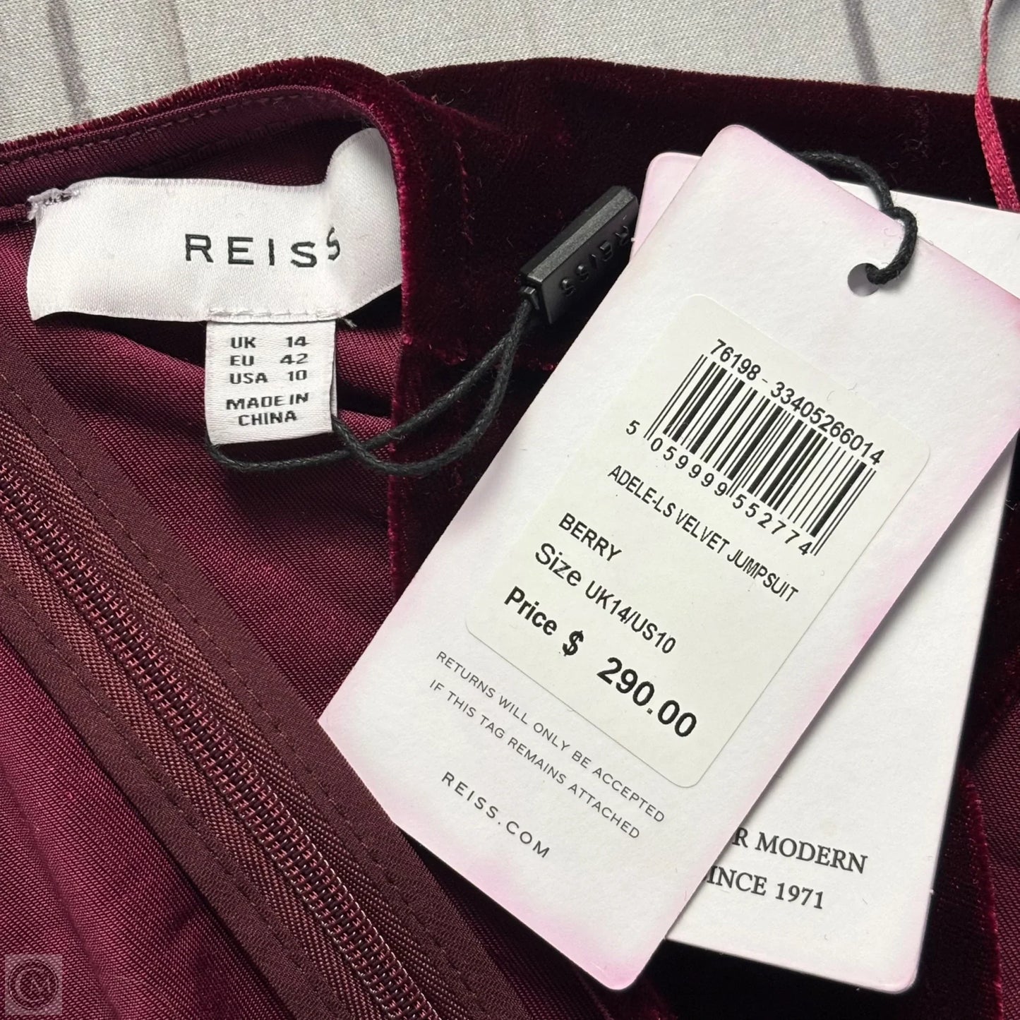 Jumpsuit By Reiss In Maroon, Size: M
