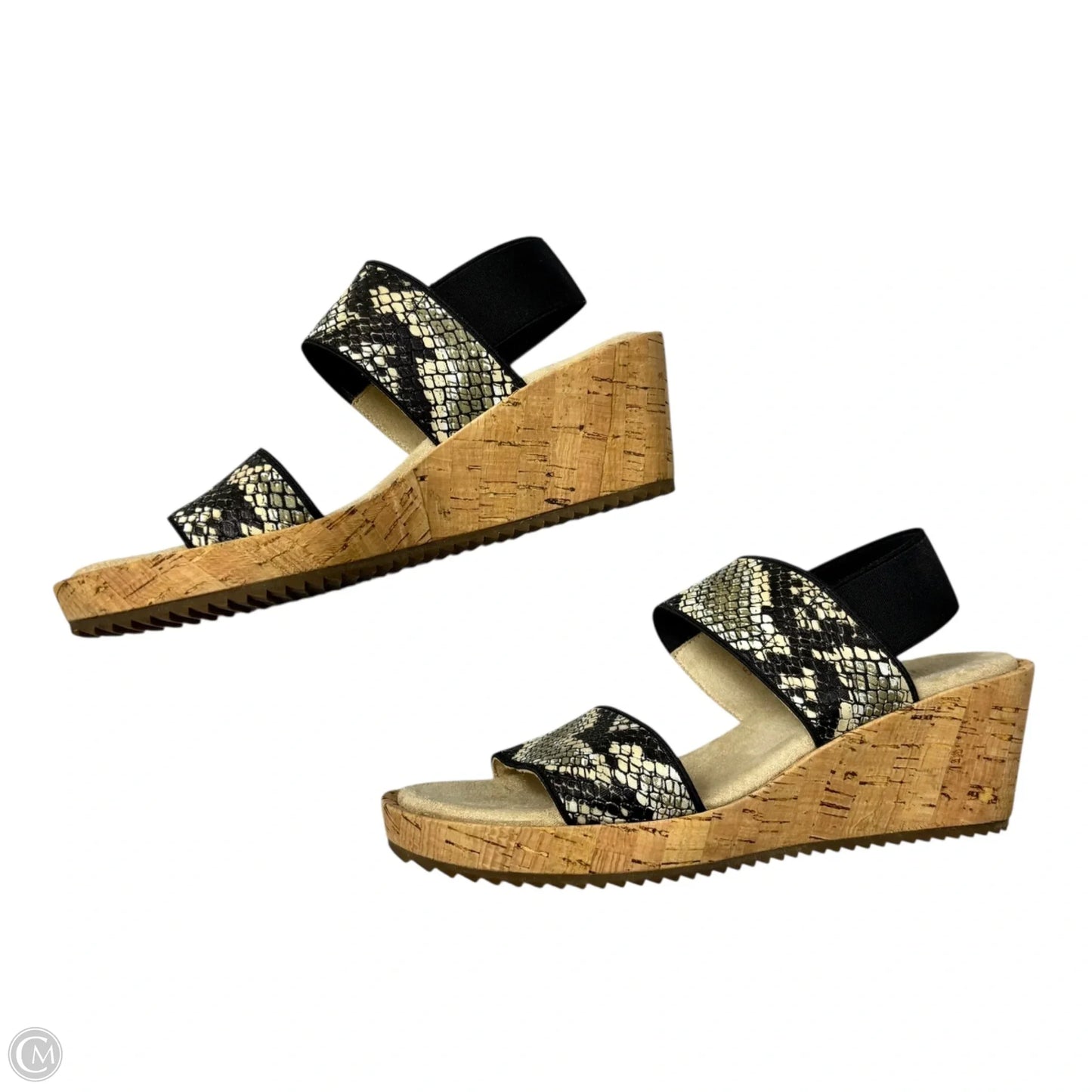 Sandals Heels Wedge By Vaneli In Snakeskin Print, Size: 5