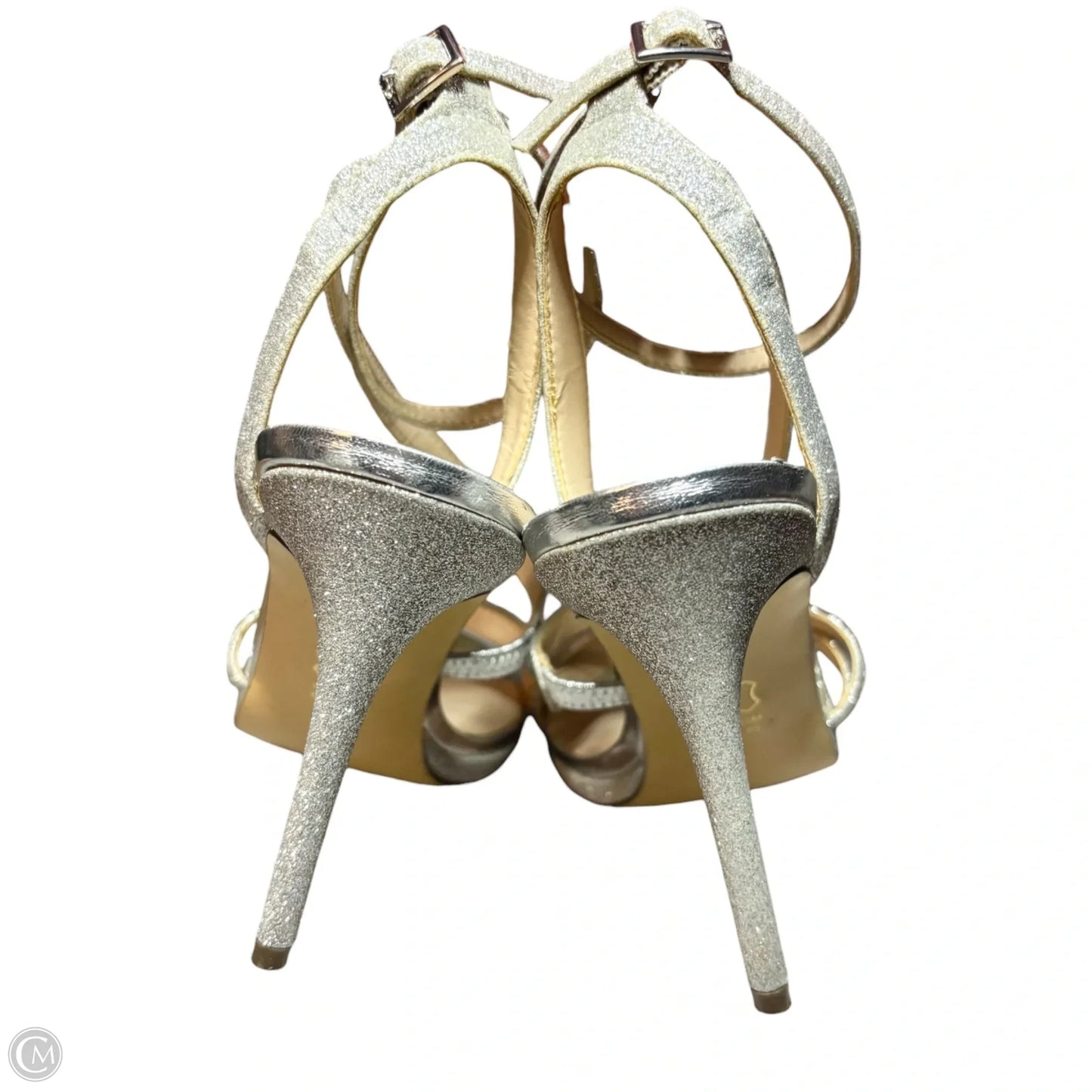 Sandals Heels Stiletto By Nina In Silver, Size: 10