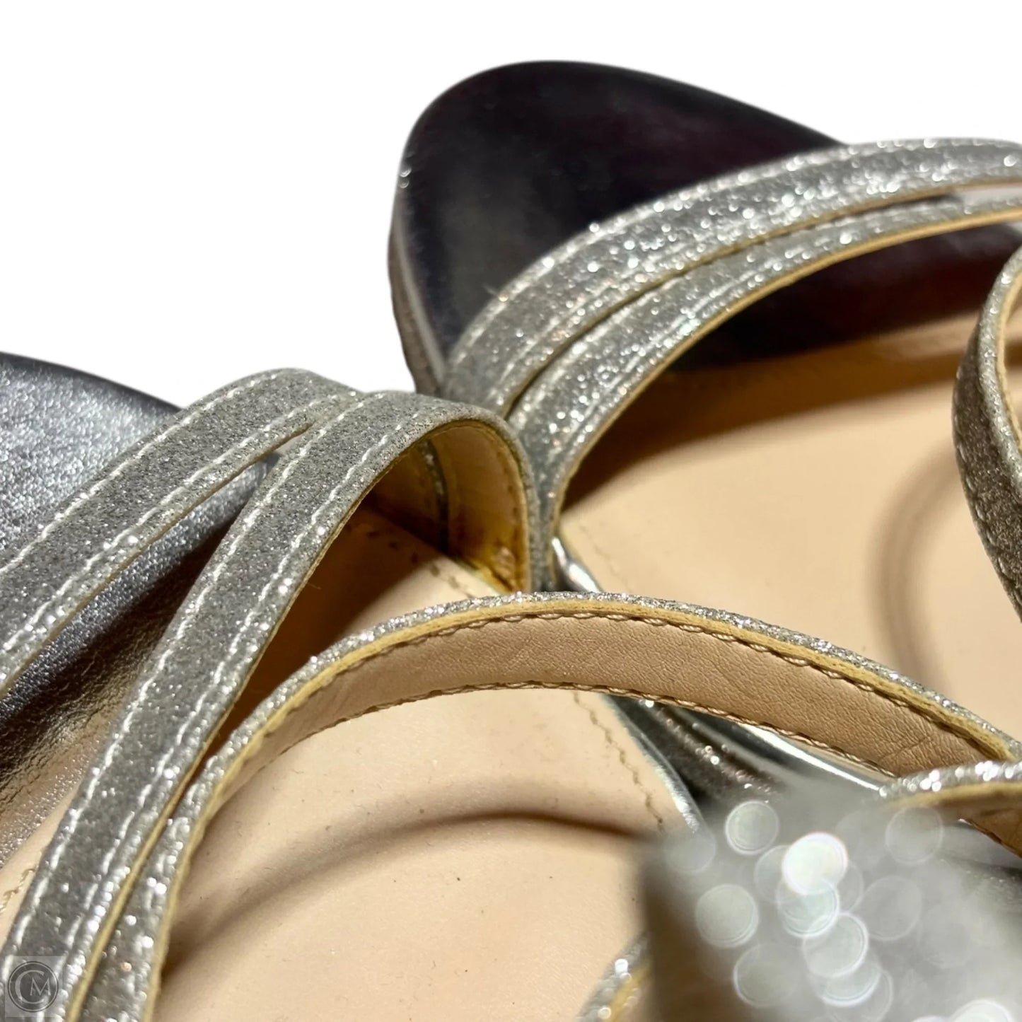 Sandals Heels Stiletto By Nina In Silver, Size: 10