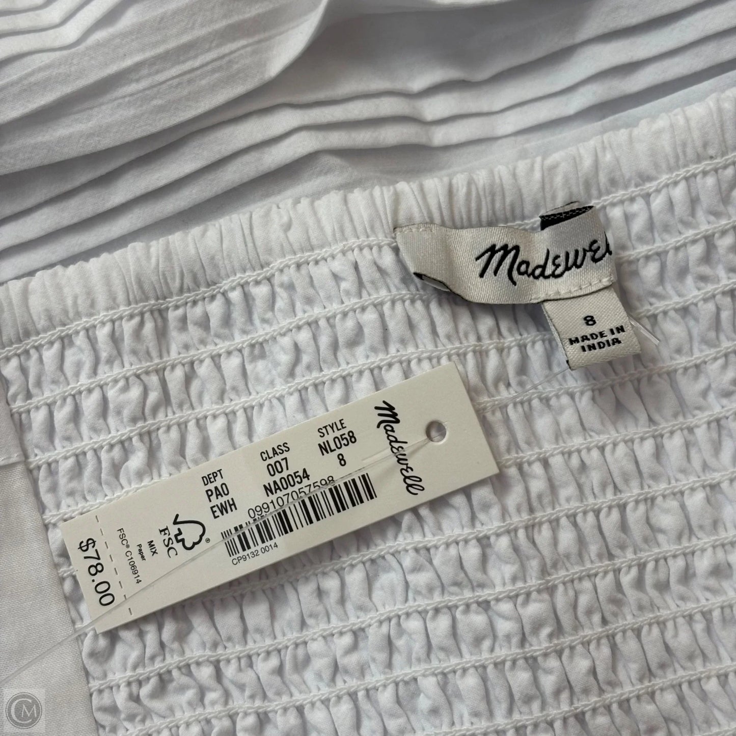Top Sleeveless By Madewell In White, Size: M